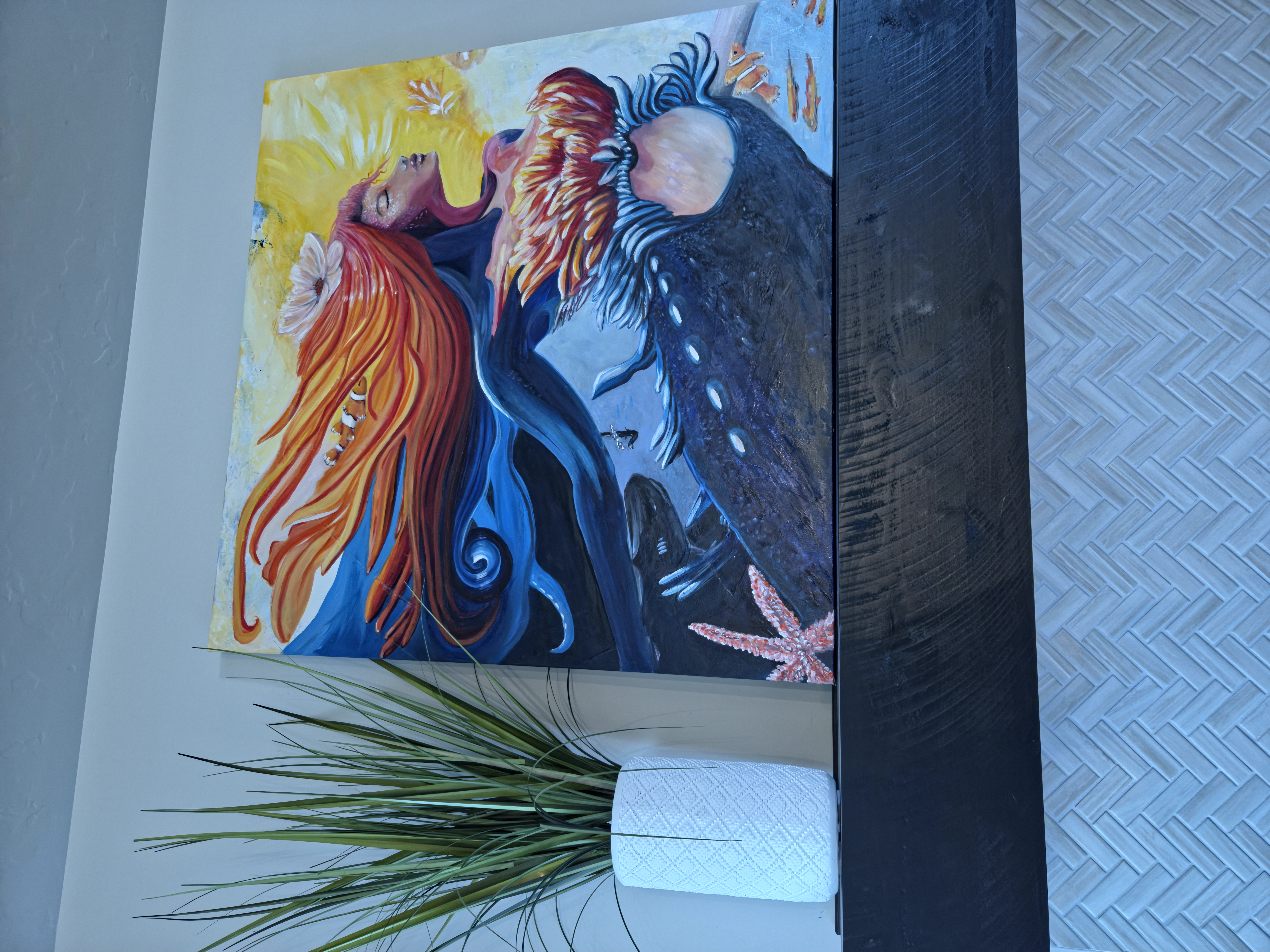 Solar Siren shown as a companion artwork in a refined interior.